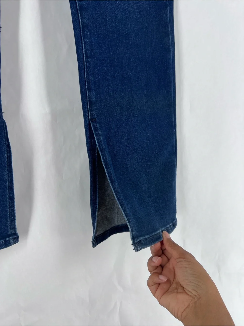 NYDJ Clean Grant Alina High Waist Button‎ Fly Split Hem Legging Skinny Jeans 16